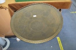 Large Eastern Brass Tray