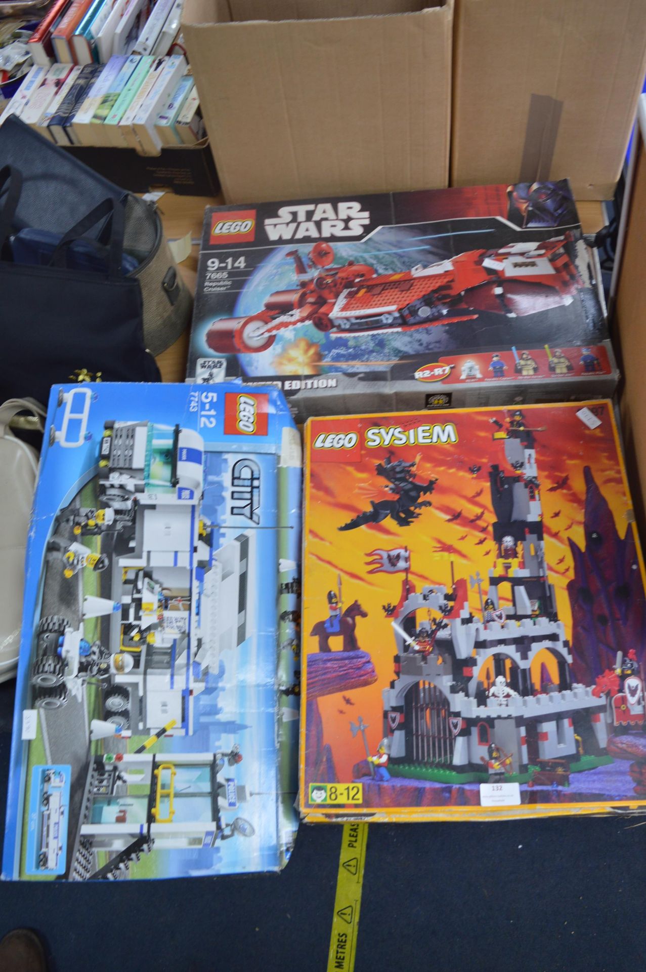 Three Lego Box Sets; City, Star Wars & Castle (Used)