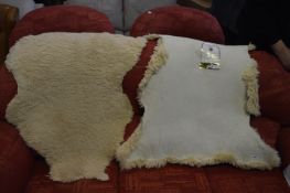 Two Genuine Sheepskin Rugs