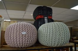 Two Large Knotted Pouffes