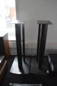 Pair of Black Metal Speaker Stands