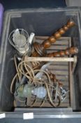 Garden Trug, Vintage Candlesticks and Work Lamps