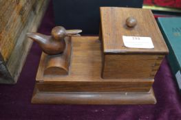 Vintage Mechanical Wooden Bird Cigarette Dispenser