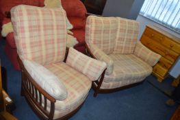 Ercol Conservatory Suite Comprising Two Seat Sofa and Armchair