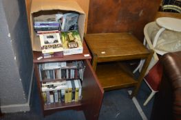 Video and CD Cabinet with Contents, and an Oak Tab