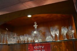 Large Quantity of Cut Crystal Glassware; Decanters