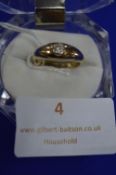 9k Gold Ring with Single CZ ~ 3g, Size: L