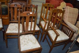 1930's Dining Chairs and Two Carvers