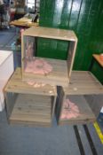 Three Display Crates with Flower Motif (500mm³)