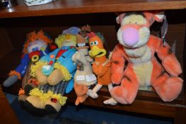 Soft Toys Including Chicken Run, Tiger and Two Kni