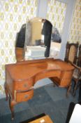 Vintage Serpentine Front Dressing Table with Tripl