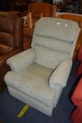 Parker Knoll Recliner in Pale Green Upholstery
