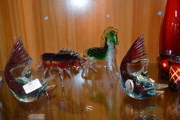 Four Murano Glass Animals and Fish