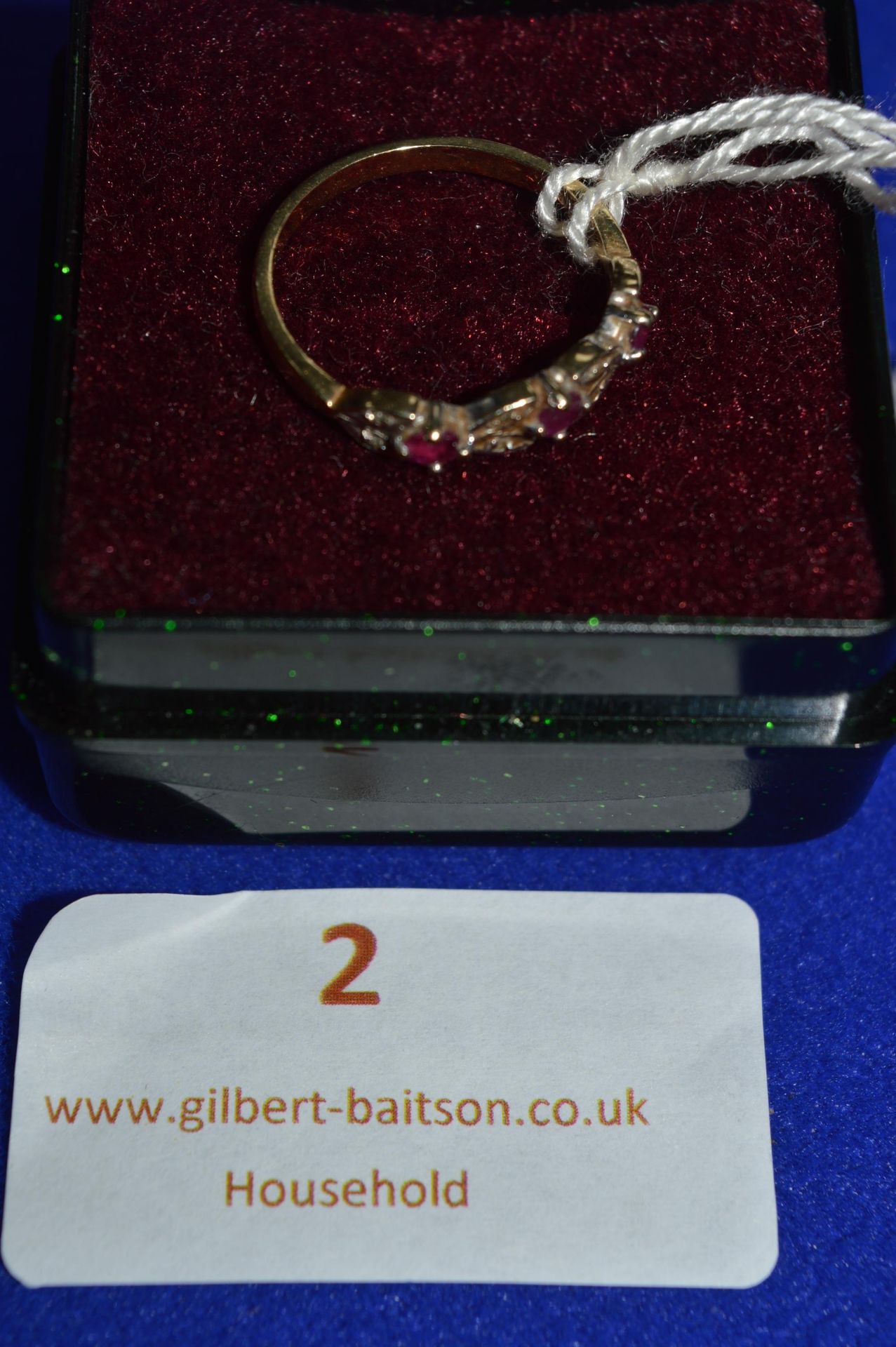 9k Gold Ring with Garnets ~1.7g gross, Size: L - Image 2 of 2