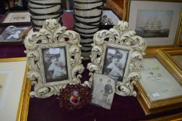 Two Reproduction Distressed Photo Frames etc.