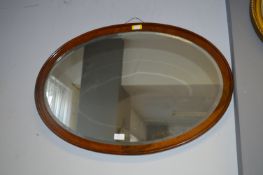 Mahogany Oval Beveled Edge Mirror