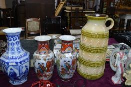 West German Vase and Three Eastern Vases