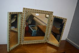 Gilt & Green Painted Triple Dressing Table Mirror