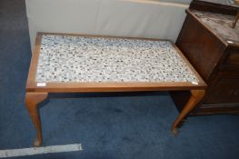 Mosaic Tiled Coffee Table on Cabriole Legs