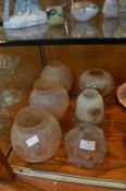 Six Vintage Glass Lampshades