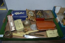 Collectible Items; Tins, Cutlery, Clocks, etc.