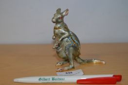 Arona Enameled Kangaroo Trinket Box