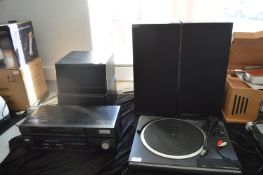 Hitachi Music System Comprising AMP, Turntable, Sp