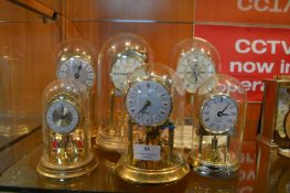 Six Domed Quartz Skeleton Clocks