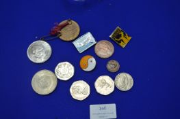 Assorted Coinage, Commemorative Crowns, Enamel Bad