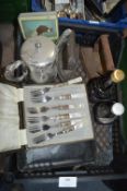 Vintage Flat Irons, Cutlery Sets, etc.