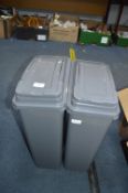 Two Grey Flip Top Bins