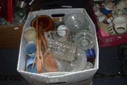 Glassware, Storage Jars, and Pottery Items, etc.