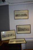 Four Framed Vintage Steeplechase Prints
