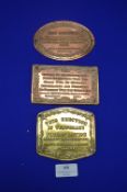 Three Brass & Copper Victorian Plaques