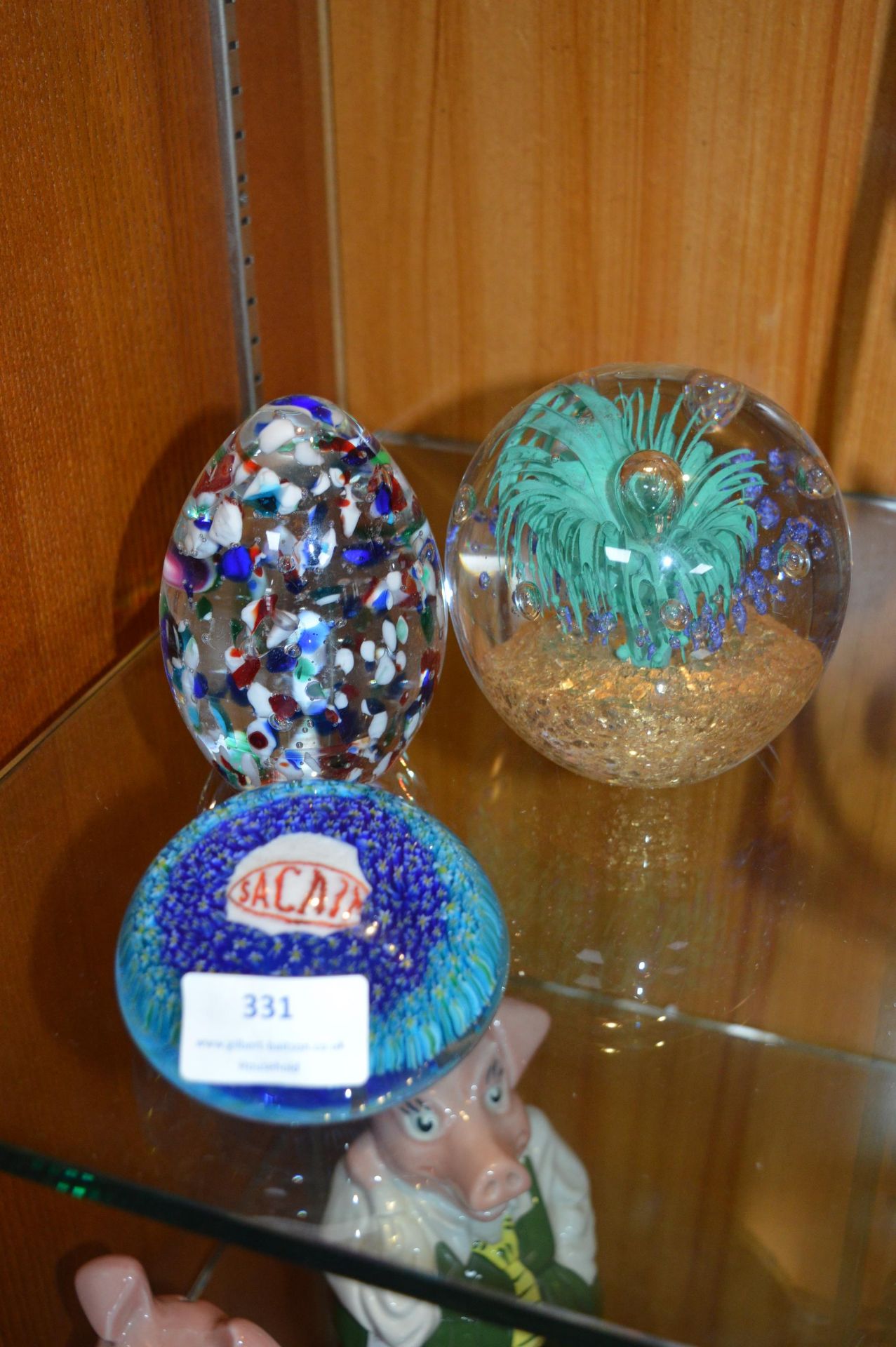 Three Glass Paperweights