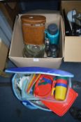 Cool Bag, Box and a Picnic Set, Thermos Flasks, et
