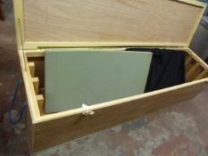 *Large Plywood Storage Box with Foam Top and Black Covering ~211x56x56cm