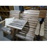*Pair of Pine Garden Seats with Removeable Table Insert