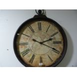 *Antique Style Wall Clock in the Shape of a Pocket Watch ~58cm wide