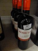 *Five 75cl Bottle of Monte' Llano Rioja