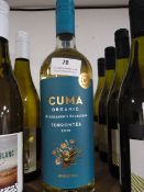 *Four 75cl Bottles of Cuma Organic Torrontes 2019 White Wine