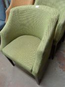 *Four Green Upholstered Tub Chairs