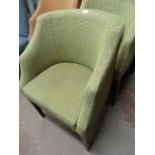 *Four Green Upholstered Tub Chairs