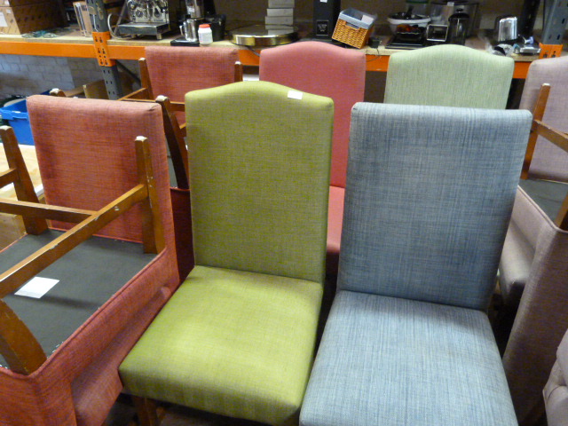 *Eight Assorted Upholstered Cafe Chairs