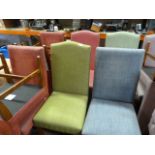 *Eight Assorted Upholstered Cafe Chairs