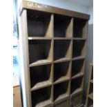*Painted Reclaimed Pine Cubby Hole Unit with Three Small Cupboards ~120x200x38cm