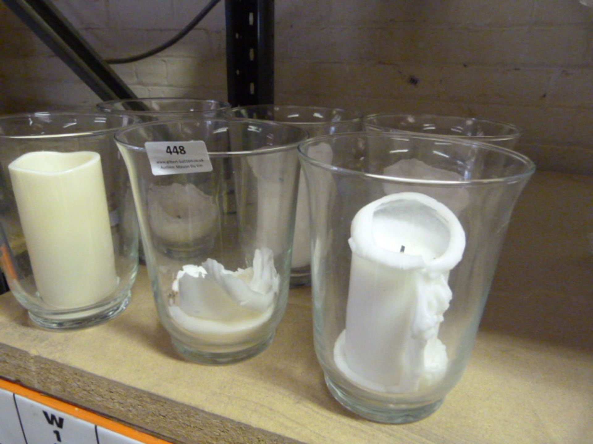 *Six Glass Candle Holder with Candles