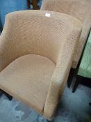 *Three Terracotta Upholstered Tub Chairs