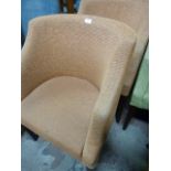 *Three Terracotta Upholstered Tub Chairs