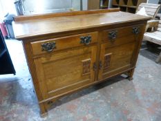 *Antique Oak Sideboard with Two Drawers